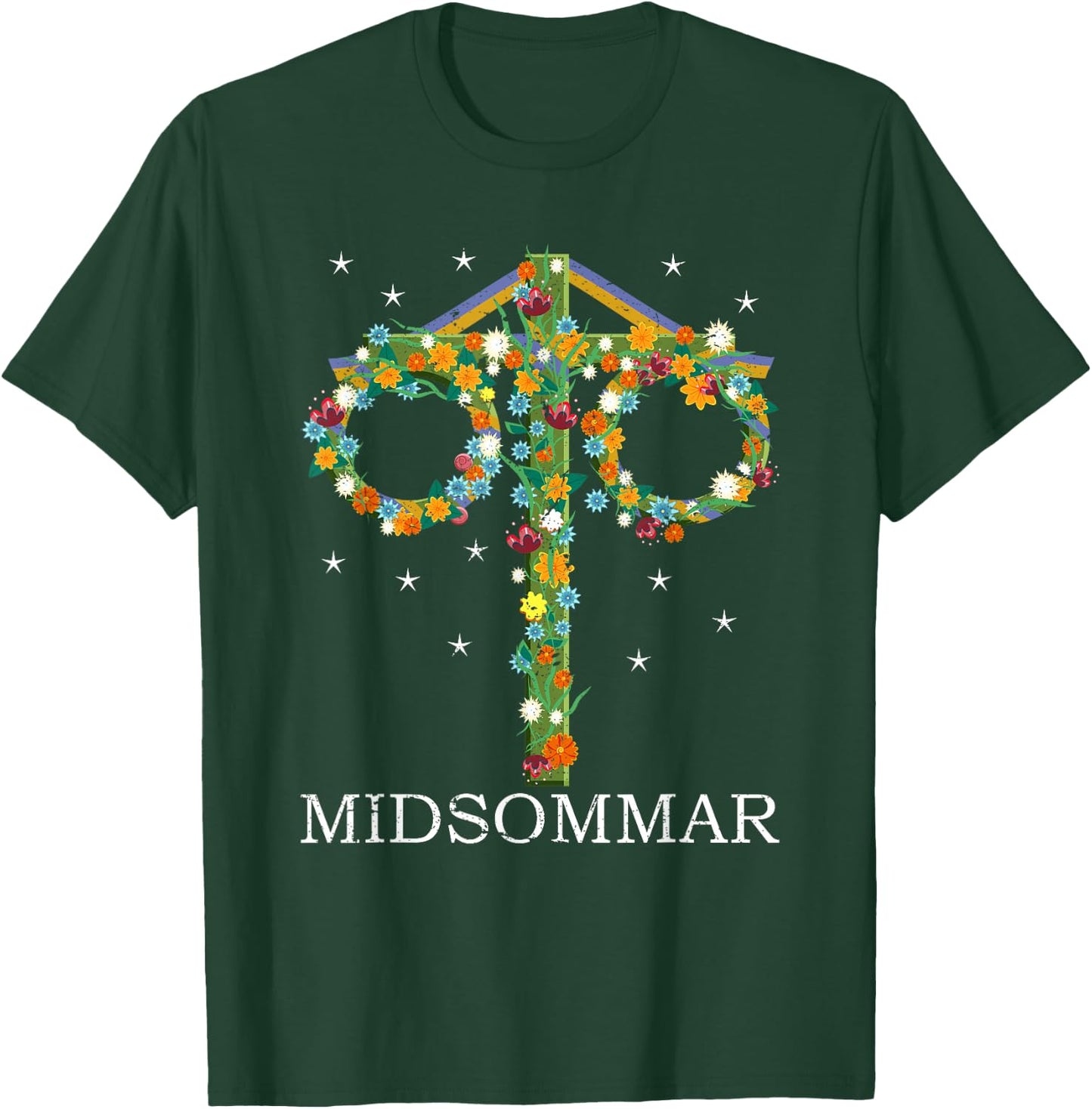 Midsommar Maypole Sweden Swedish Festival Summer Solstice T-Shirt - T-Shirt | Forest