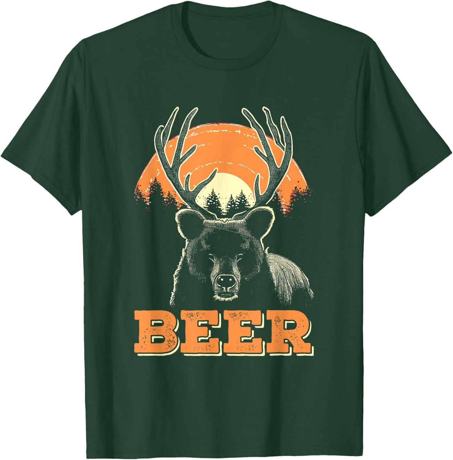 Bear Deer Beer - Vintage Funny Bear + Dear Pun T-Shirt - T-Shirt | Forest
