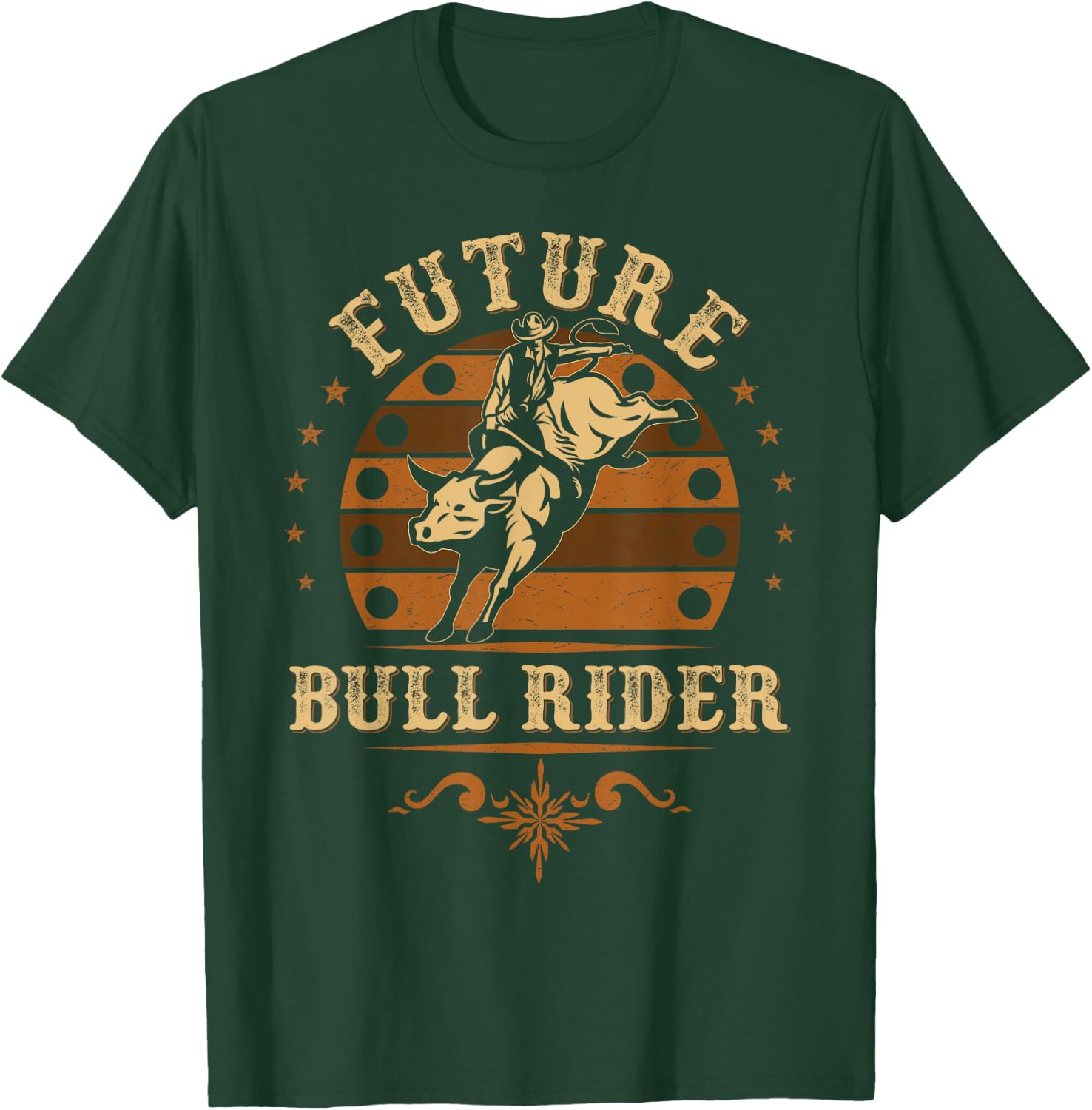 Future Bull Rider Boys Kids Rodeo Bull Riding Vintage Cowboy T-Shirt - T-Shirt | Forest