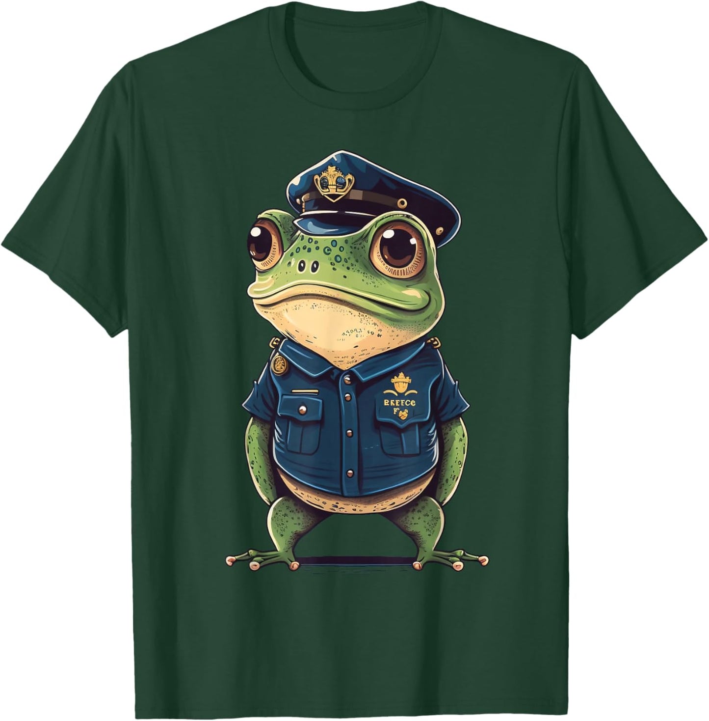 Police Officer Frog Cop on Police Frog T-Shirt - T-Shirt | Forest