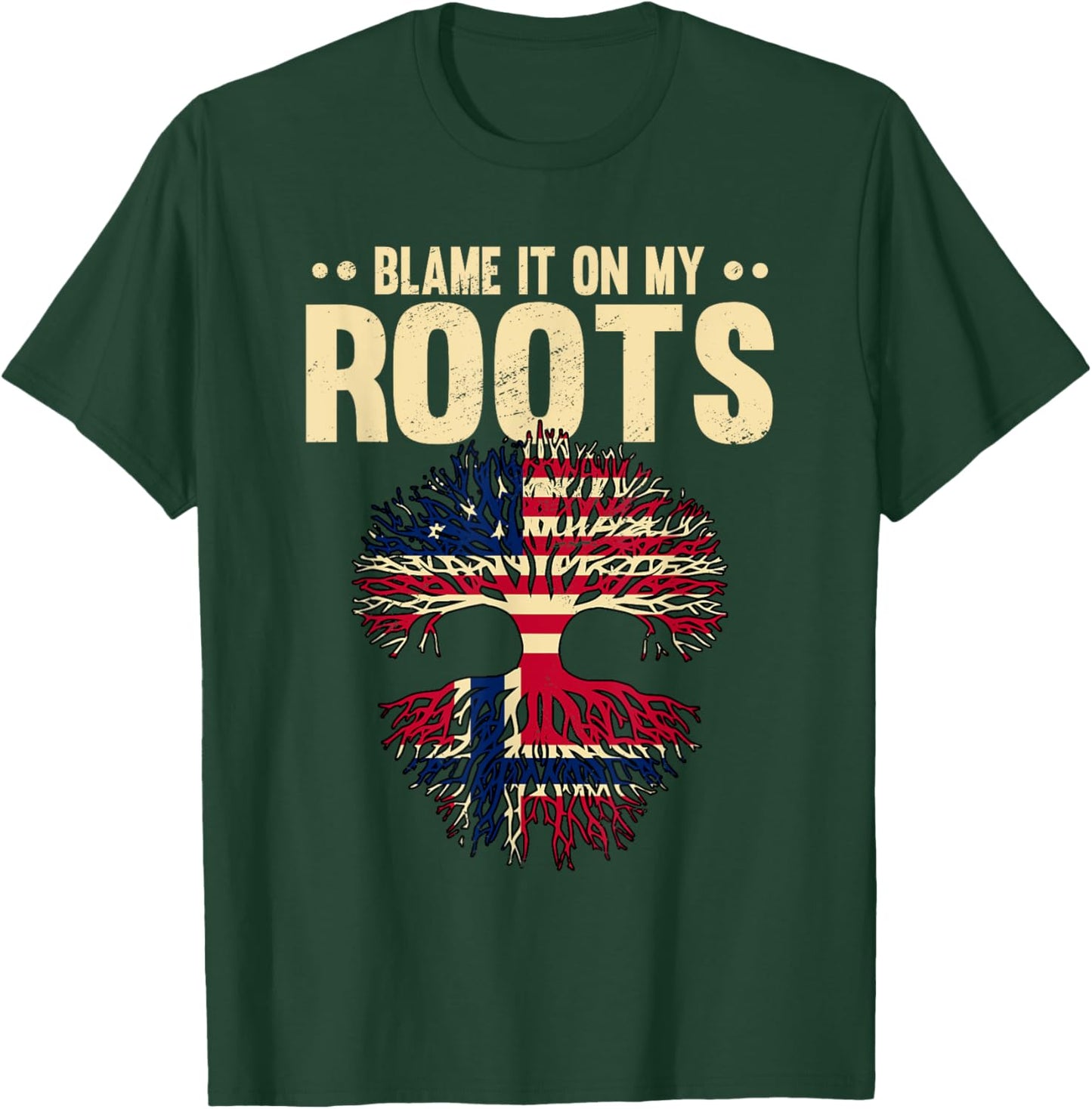 Blame It On My Roots American Heritage Norwegian Roots T-Shirt - T-Shirt | Forest