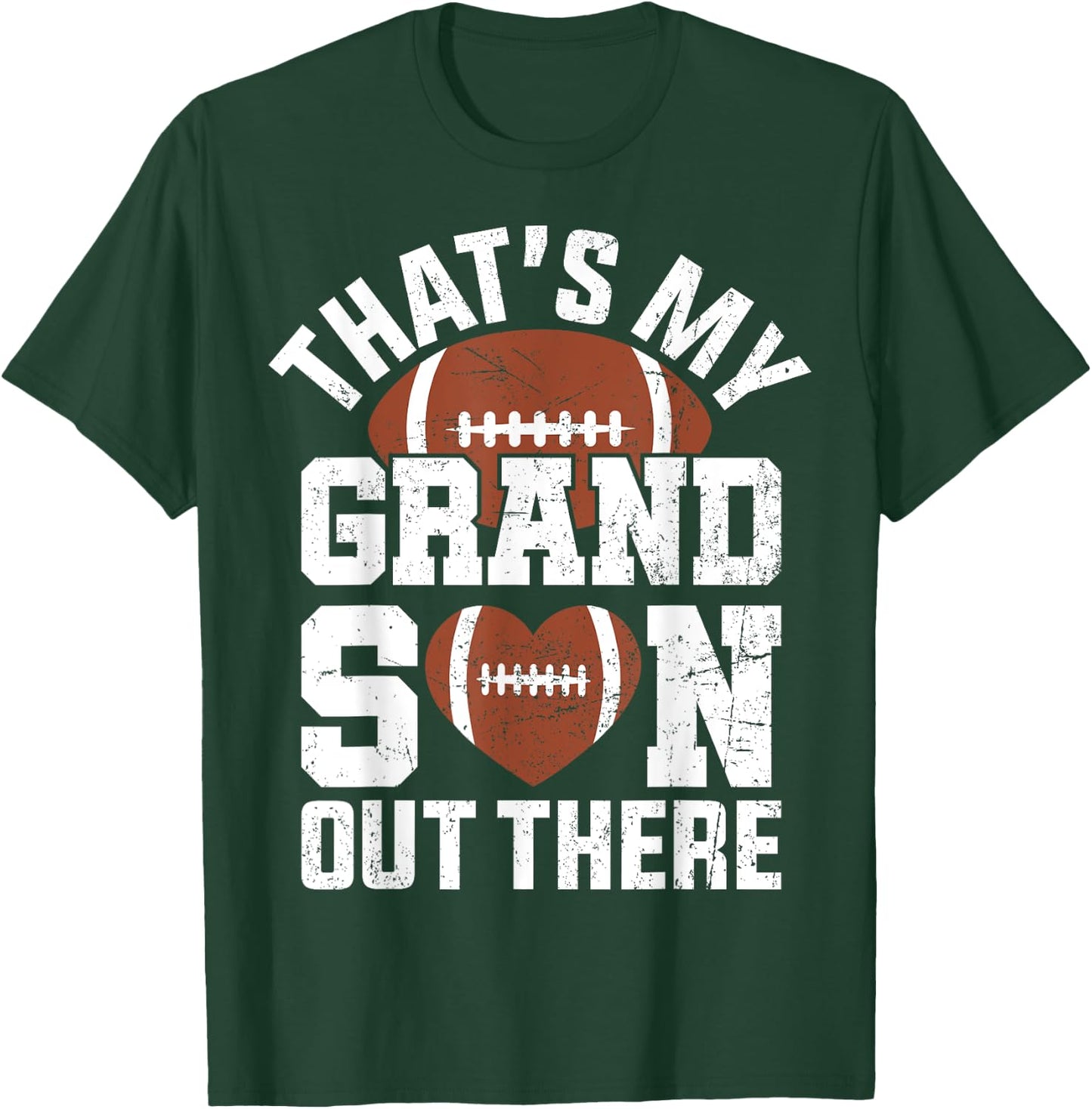 That's My Grandson Out There American Football Grandparents T-Shirt - T-Shirt | Forest