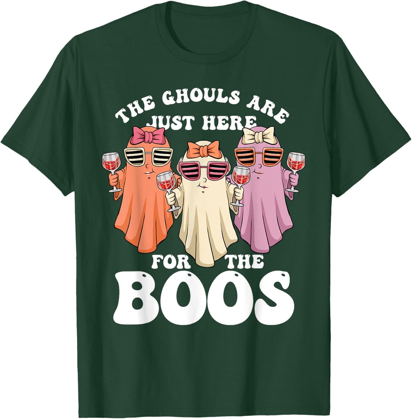 Ghouls Just Here for the Boos Halloween Ghosts Women T-Shirt - T-Shirt | Forest