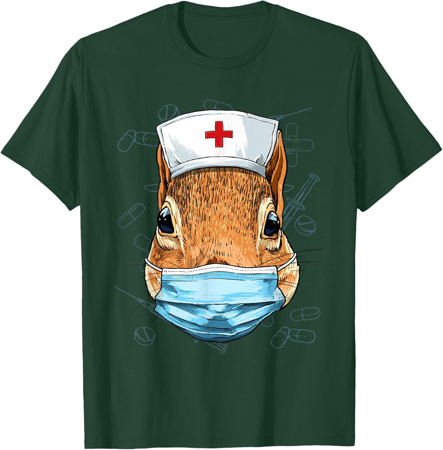 Hospital Squirrel ER Nurse RN LPN Nurse Life Squirrel Lover T-Shirt - T-Shirt | Forest