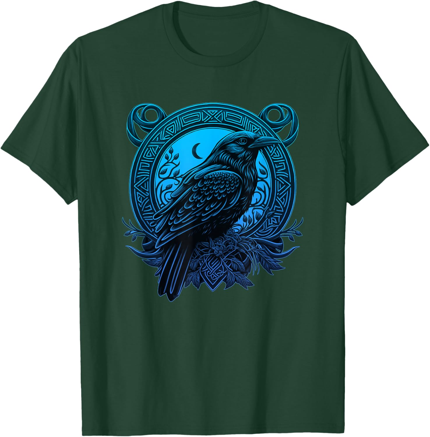 Raven Crow Celtic Art Norse Mythology Raven T-Shirt - T-Shirt | Forest
