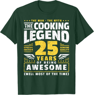 25th Birthday Cook 25 Years Old Chef T-Shirt - T-Shirt | Forest