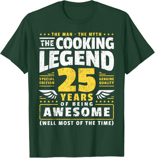 25th Birthday Cook 25 Years Old Chef T-Shirt - T-Shirt | Forest