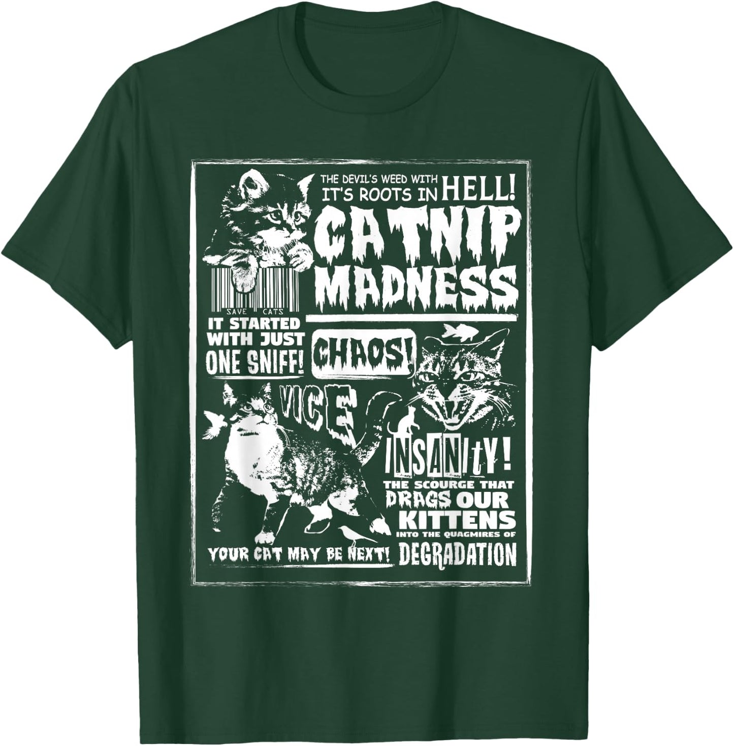 Catnip Madness Cute Kitten Cat Lover Gift Cat Owners T-Shirt - T-Shirt | Forest