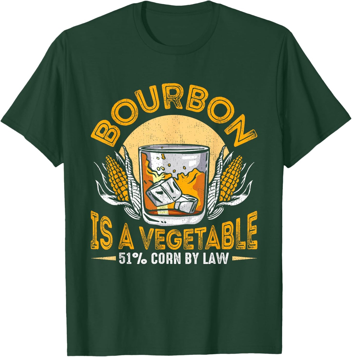 Bourbon Is Vegetable Whiskey Funny Bourbon Drinking Drinker T-Shirt - T-Shirt | Forest