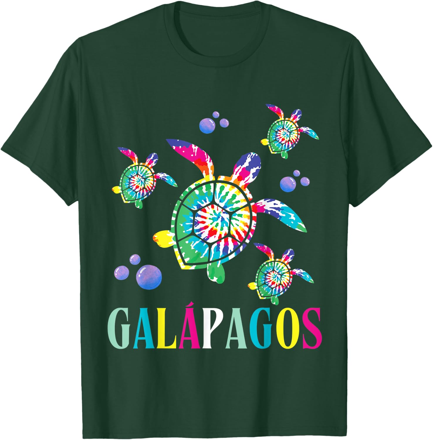 Galapagos Islands Tie Dye Sea Turtle Scuba Diving T-Shirt - T-Shirt | Forest