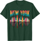 New York City Manhattan NYC Retro 70s 80s Skyline NY City T-Shirt - T-Shirt | Forest