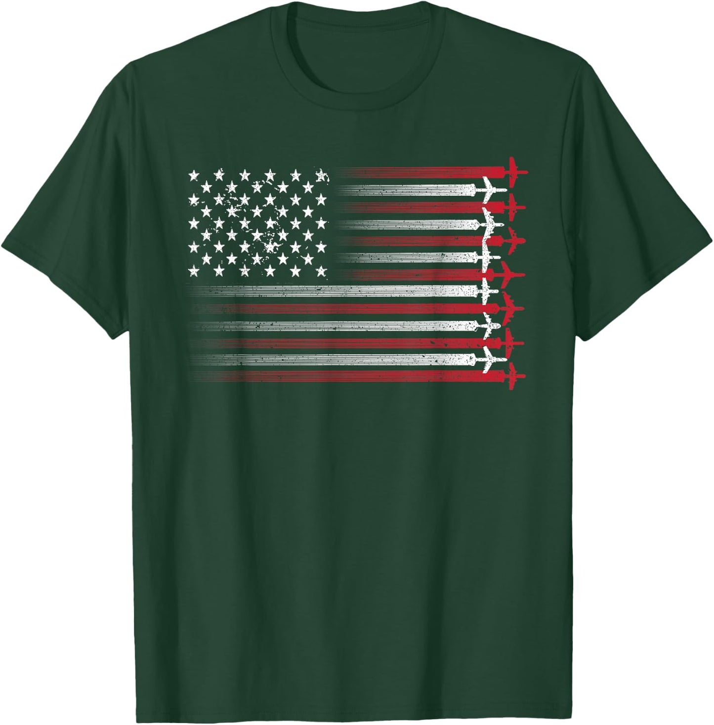 Cute Airplane Pilot Art Women Aviation 4th of July Small T-Shirt - T-Shirt | Forest