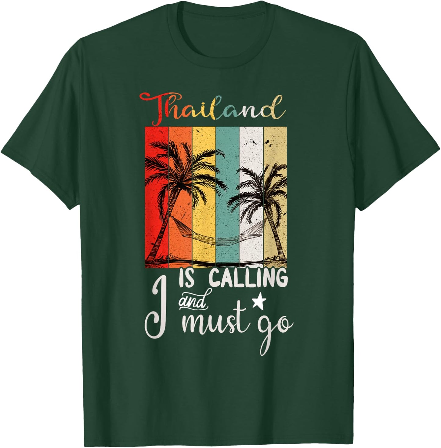 Thailand Is Calling And I Must Go Retro Vintage Vibes Beach T-Shirt - T-Shirt | Forest