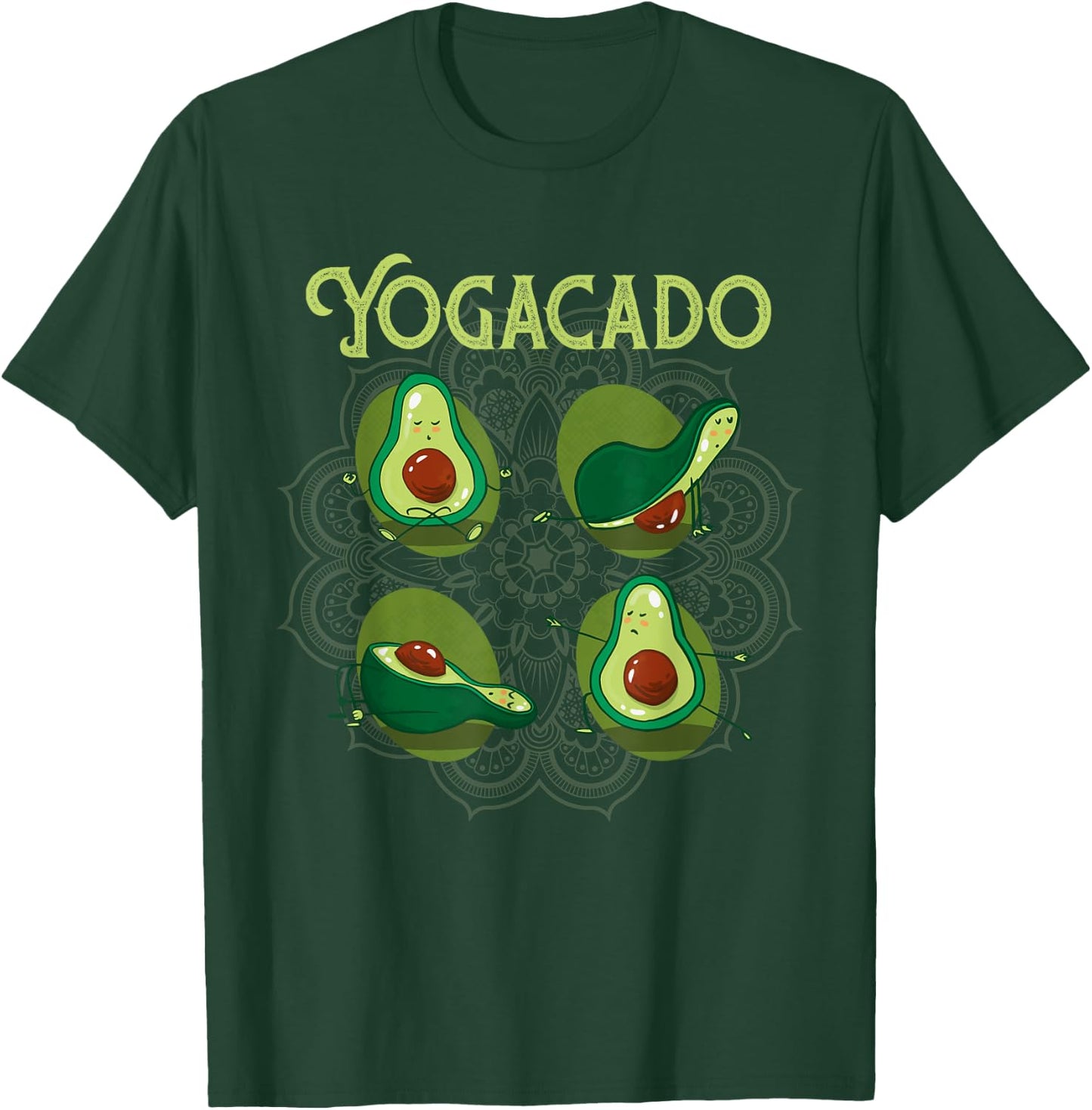 Yogacado Meditation Yoga Poses | Funny Namaste Yoga T-Shirt - T-Shirt | Forest