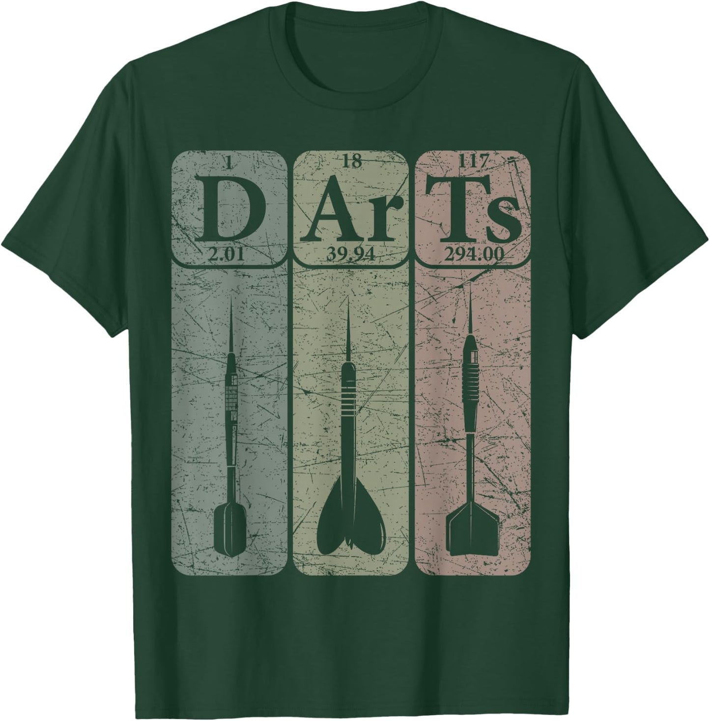 Darts Periodic Table Elements Darts Player Retro Dart T-Shirt - T-Shirt | Forest