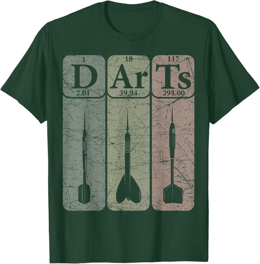 Darts Periodic Table Elements Darts Player Retro Dart T-Shirt - T-Shirt | Forest