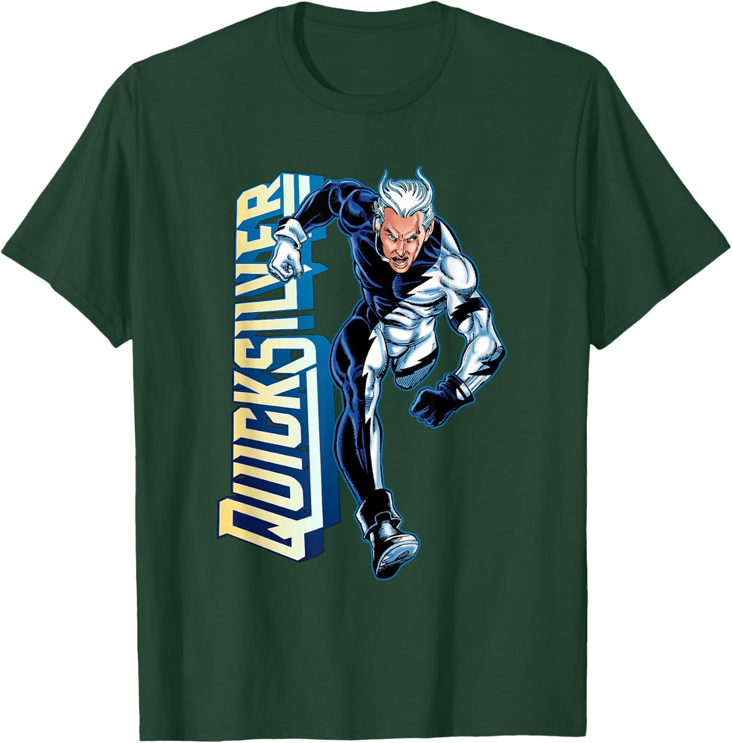 Marvel Comics Retro Classic Quicksilver Running Portrait T-Shirt - T-Shirt | Forest