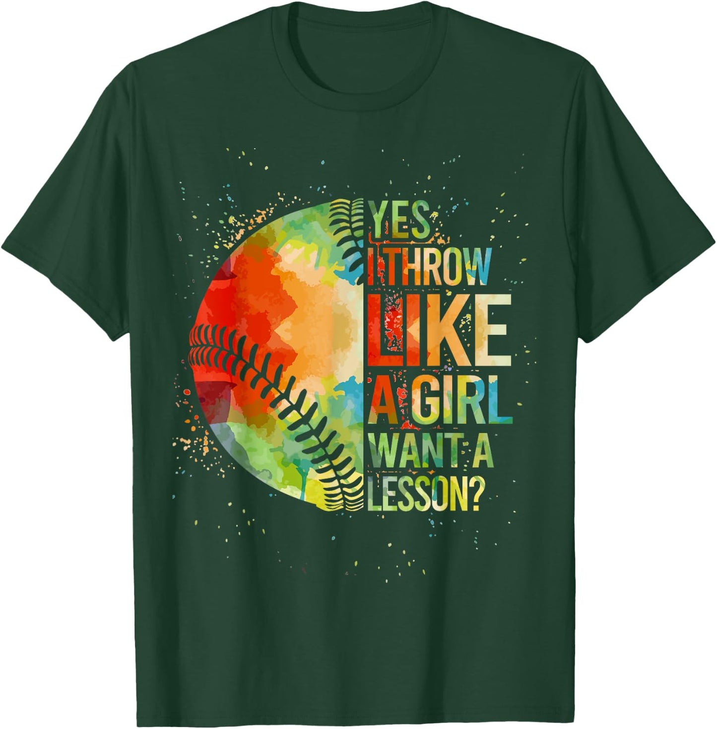 Softball-Shirt Yes I Throw Like a Girl Funny Mom Teen Women T-Shirt - T-Shirt | Forest