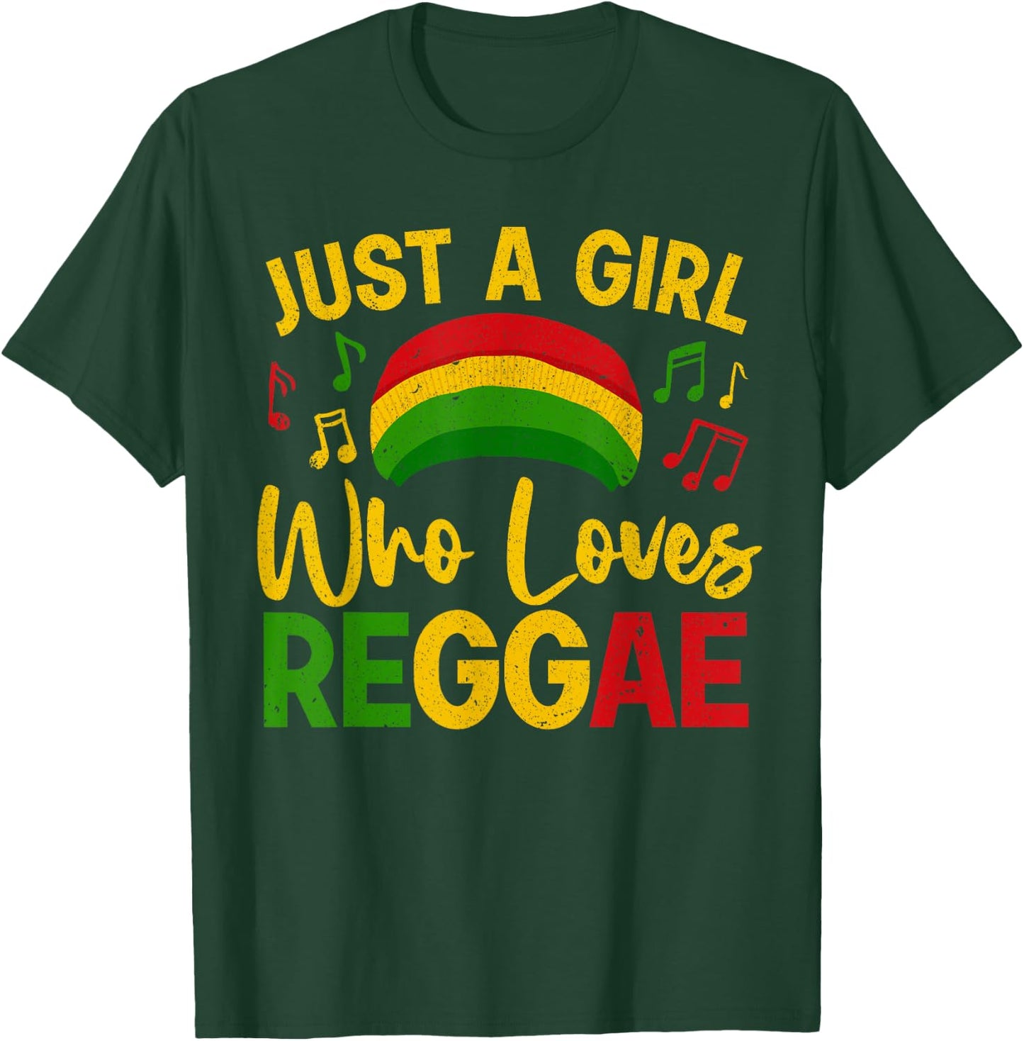 Cool Reggae For Girls Women Rasta Jamaican Music Rastafari T-Shirt - T-Shirt | Forest