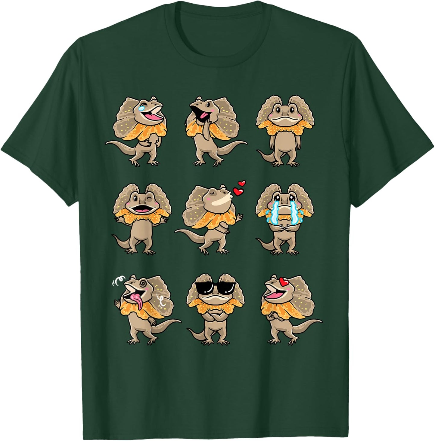 Frilled Dragon Frill-Necked Lizard Cute Design Reptile T-Shirt - T-Shirt | Forest