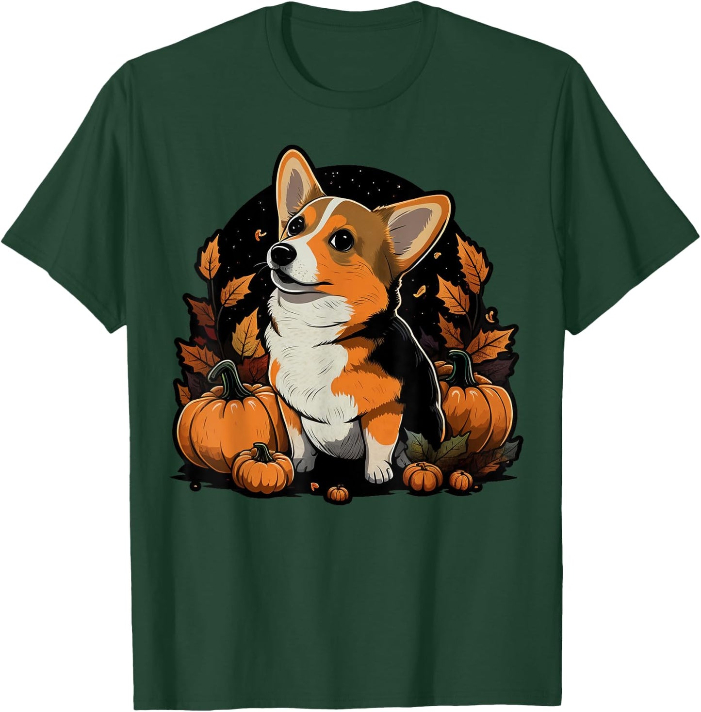 Pumpkin Welsh Corgi costume on Welsh Corgi Halloween T-Shirt - T-Shirt | Forest