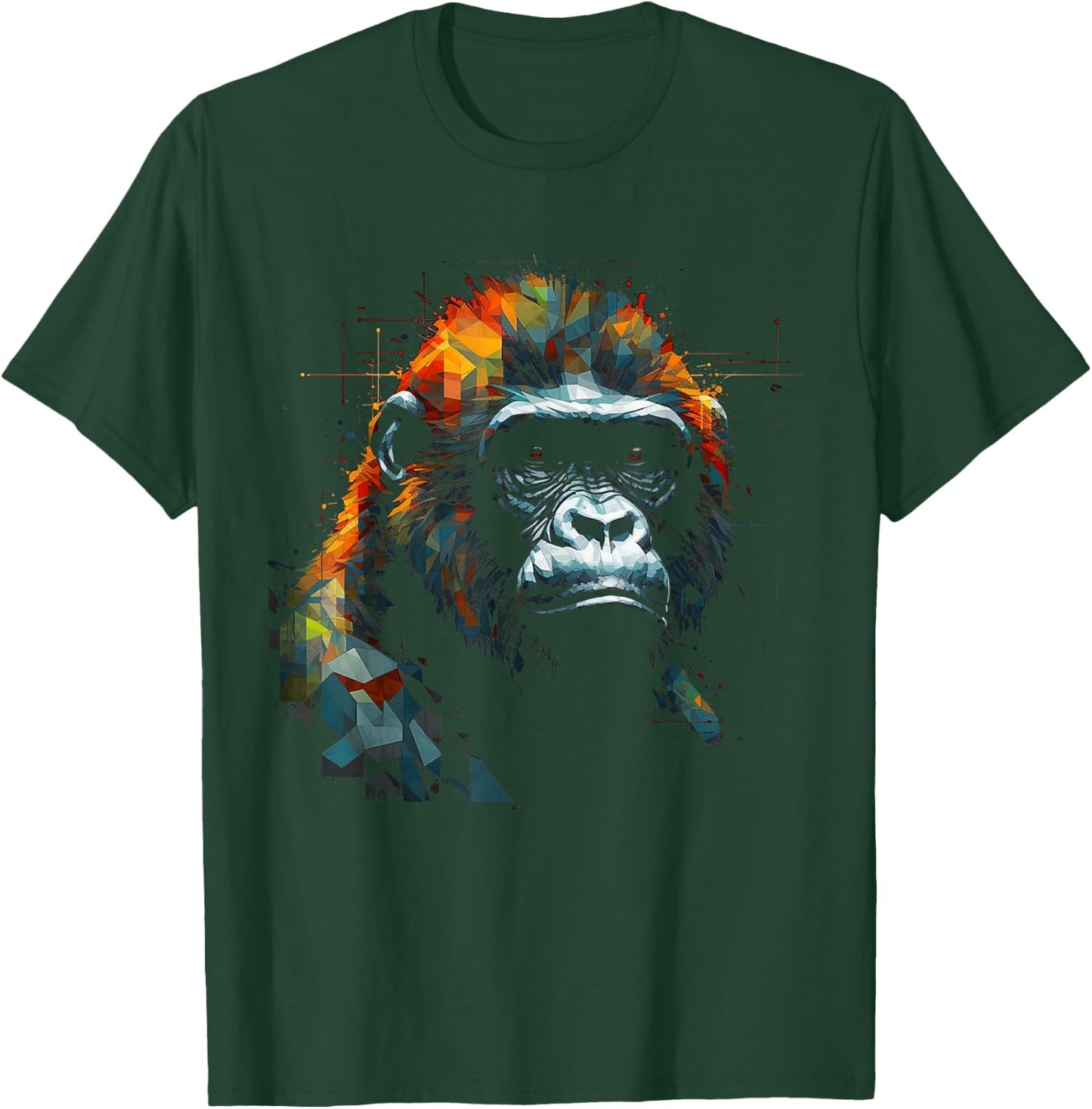 Gorilla Artwork Colourful Animal Monkey Zoo Gorilla T-Shirt - T-Shirt | Forest
