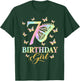 Butterfly 7th Birthday Outfit 7 Year Old Girl Kids Cute T-Shirt - T-Shirt | Forest