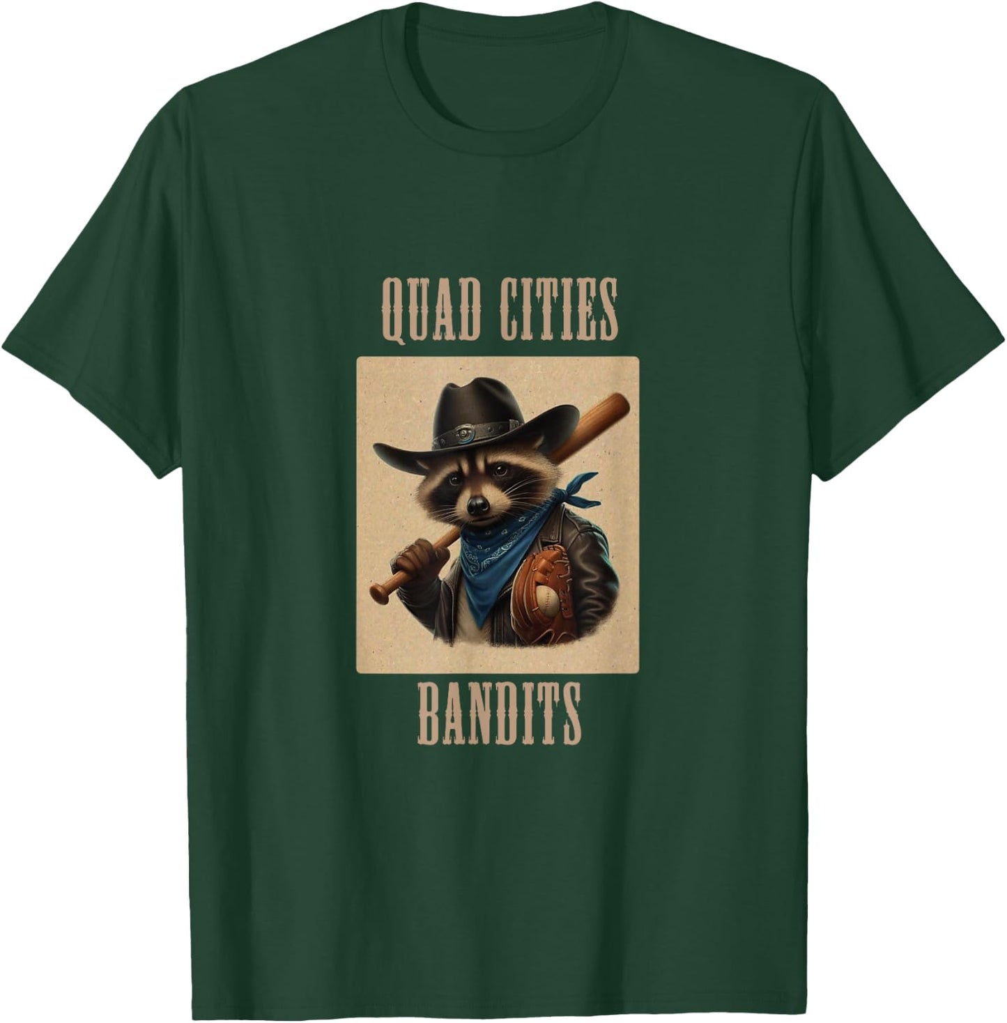 Quad Cities Bandits / Trash Pandas T-Shirt - T-Shirt | Forest