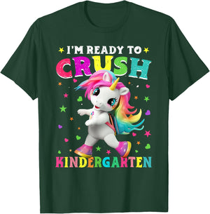 I'm Ready To Crush Kindergarten Unicorn Back To School Girls T-Shirt - T-Shirt | Forest