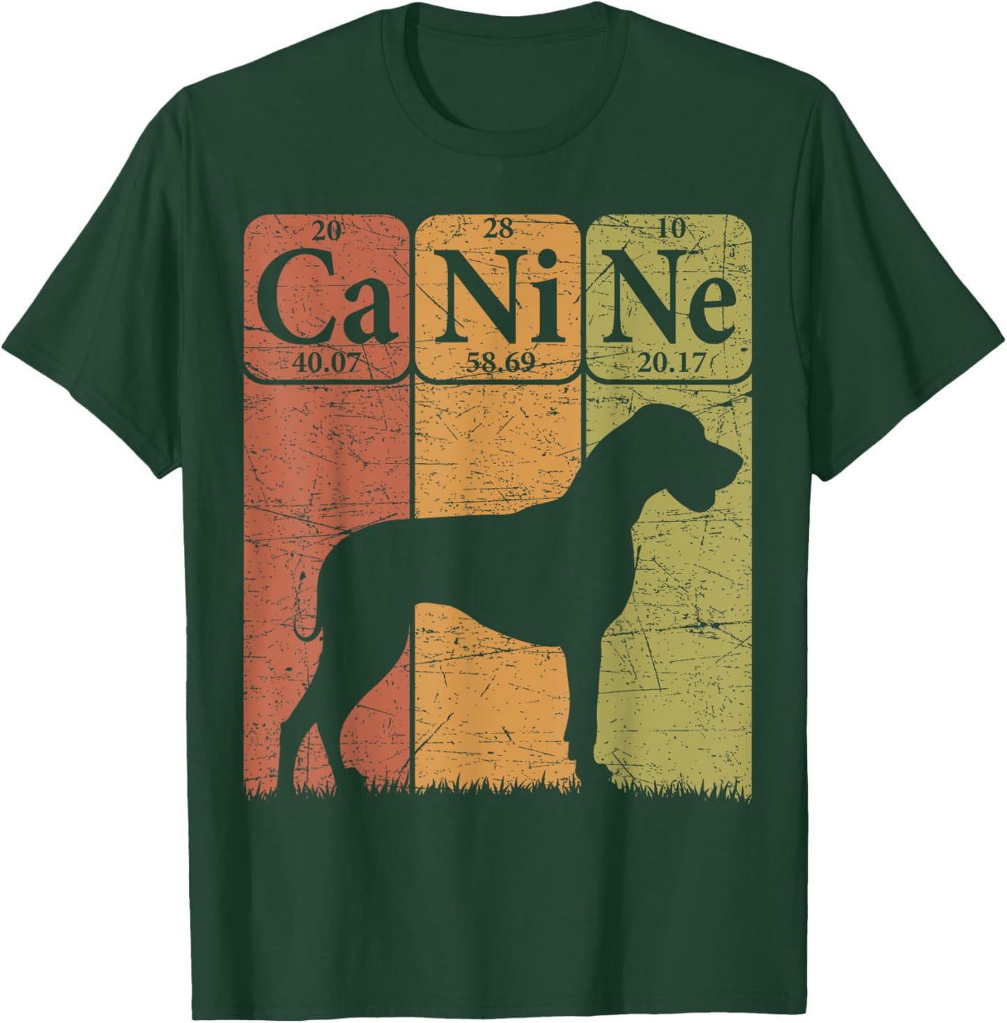 Great Dane Dog Periodic Table Elements Dog Canine T-Shirt - T-Shirt | Forest
