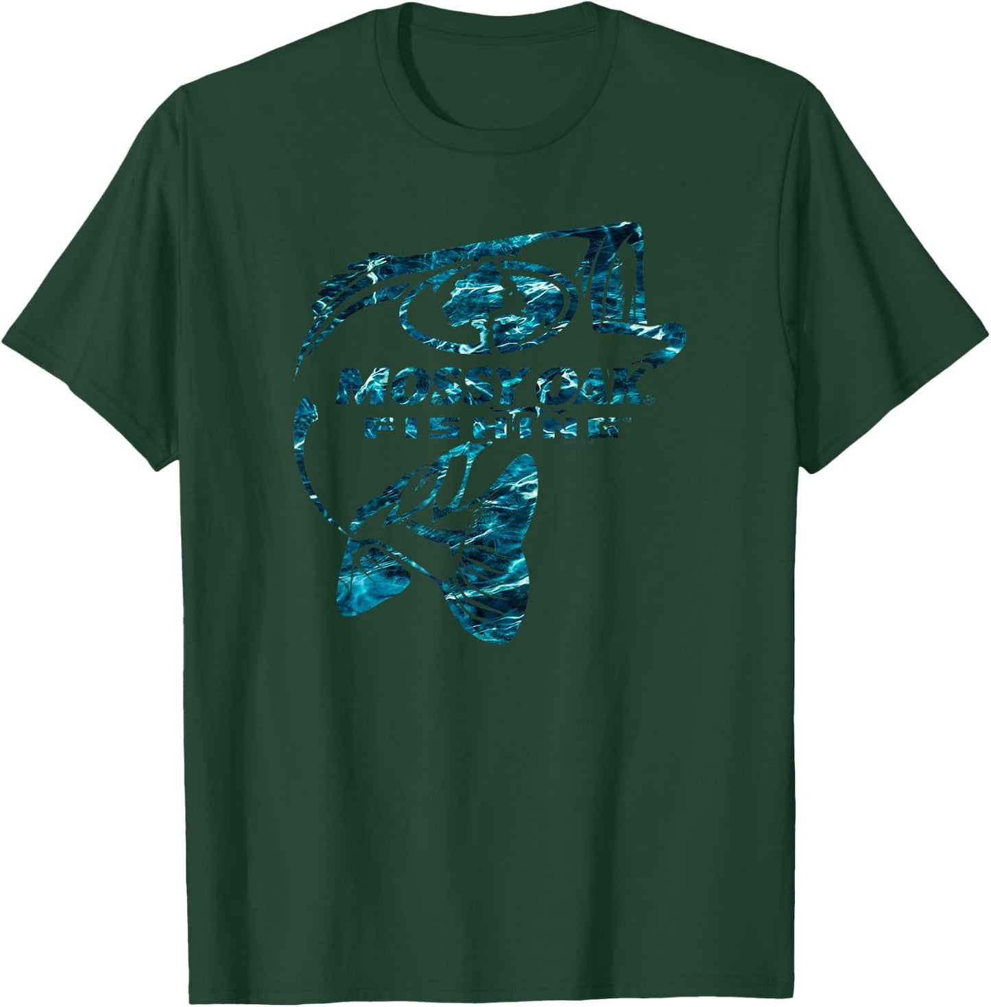 Mossy Oak Fishing Bass Open Water Classic Blue Logo T-Shirt - T-Shirt | Forest