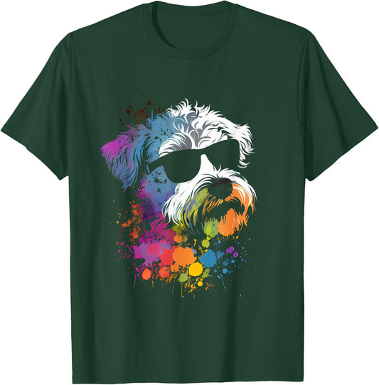 Schnoodle walking dog fans schnauzer dog T-Shirt - T-Shirt | Forest