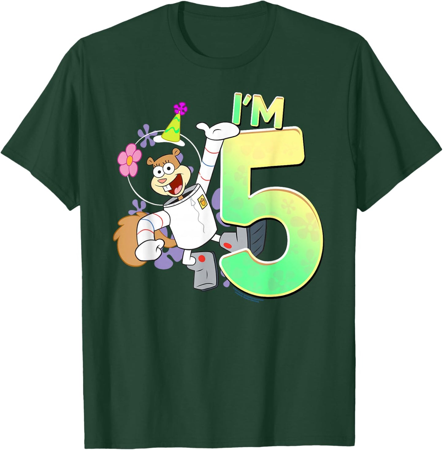 SpongeBob SquarePants Sandy I'm 5 Birthday T-Shirt - T-Shirt | Forest