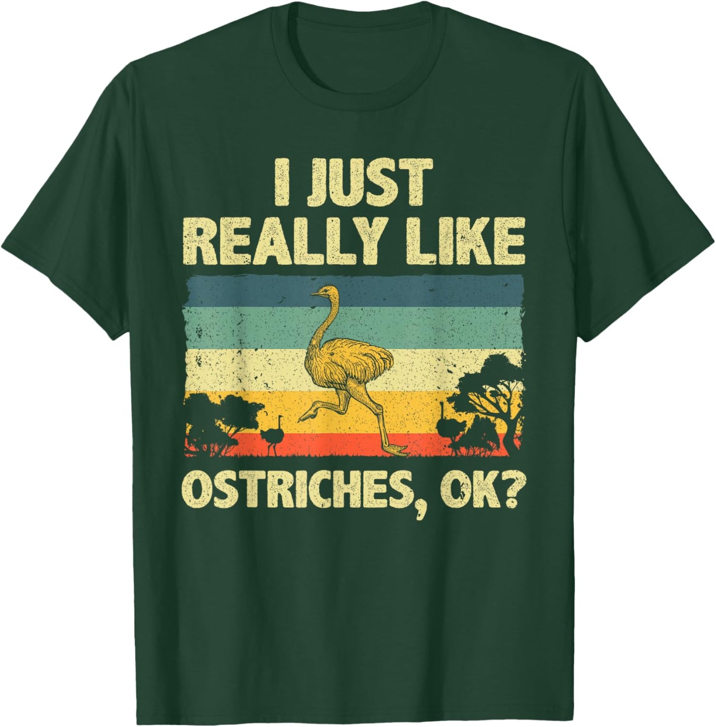Funny Ostrich Design Women Kids Ostrich Animal Lover T-Shirt - T-Shirt | Forest