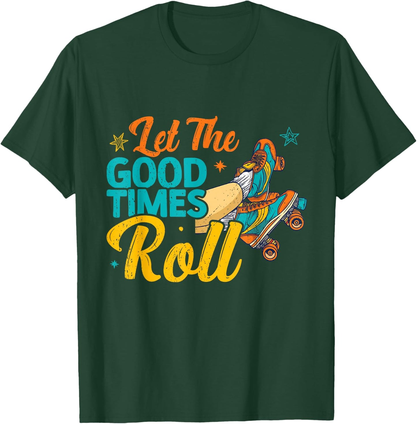 Retro Rollerskates 80's Derby Roller Skating for Teen Girls T-Shirt - T-Shirt | Forest
