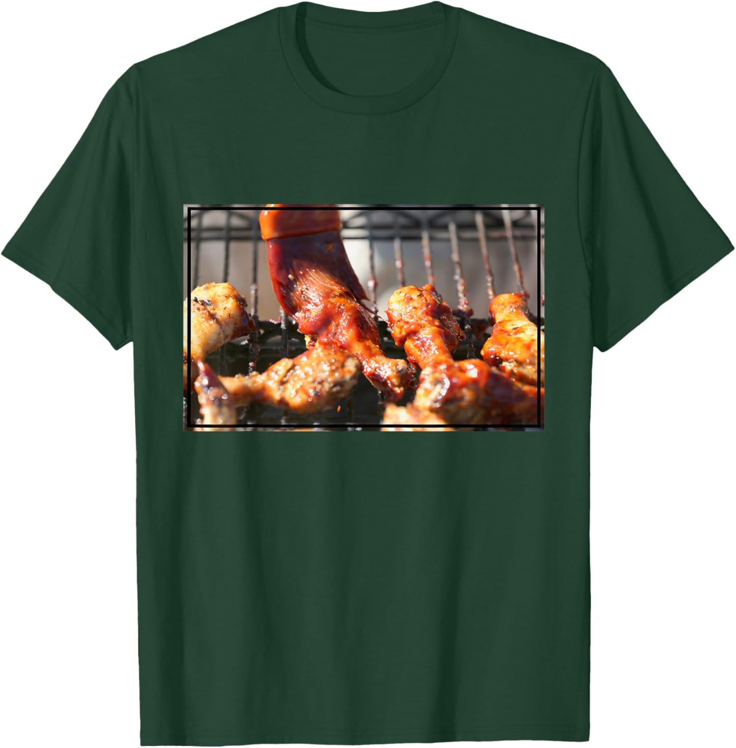 BBQ Chicken Wings on the Grill Photograph T-Shirt - T-Shirt | Forest