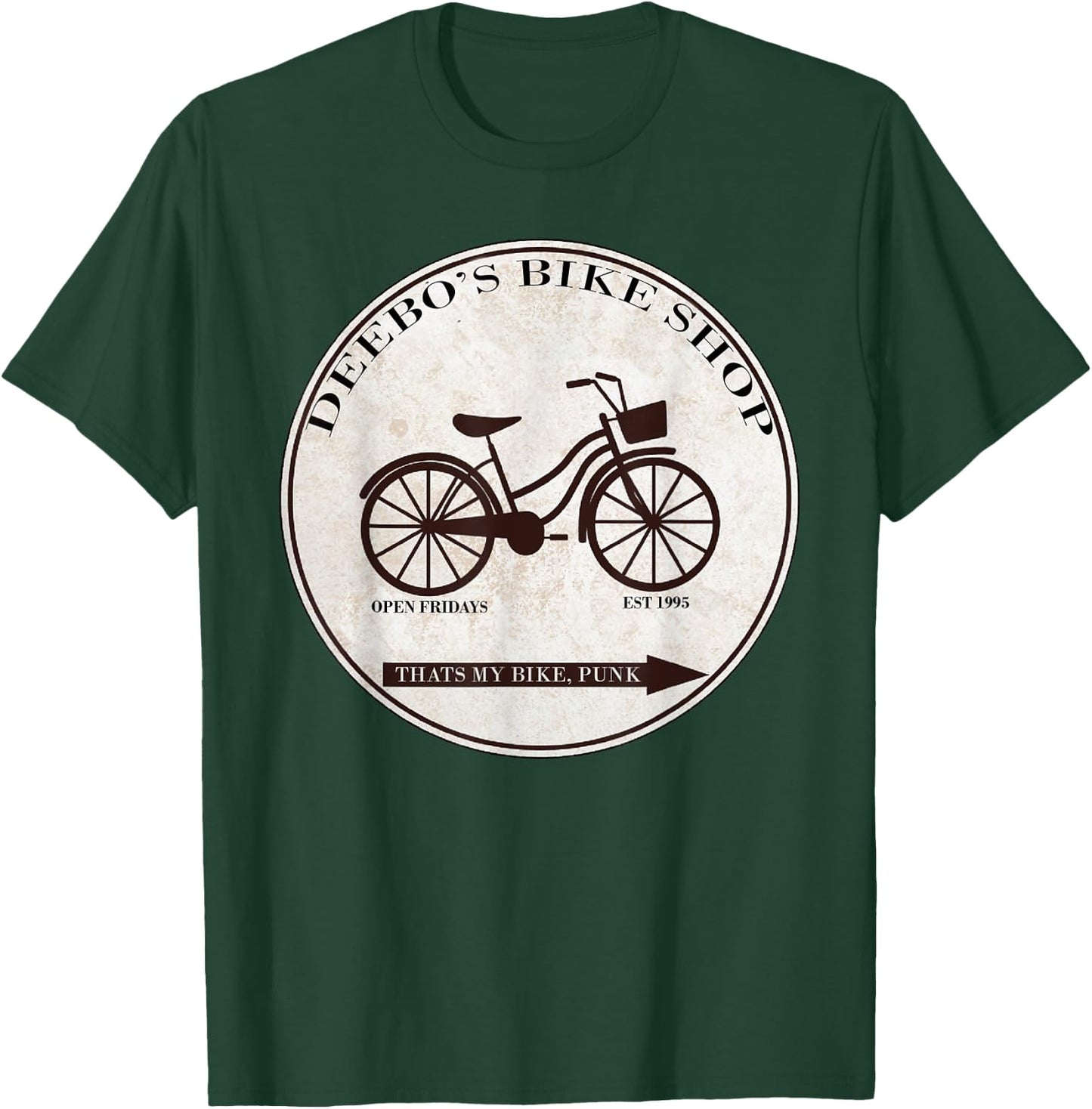 Deebo's Bike Shop Open Friday Funny T-Shirt - T-Shirt | Forest