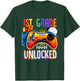 Gamer Back to School Gamepad 1st First Grade Level Unlocked T-Shirt - T-Shirt | Forest