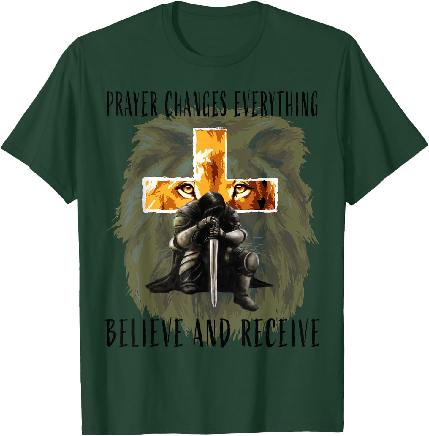 Christian T Shirts Men Prayer Warrior Religious Quotes Faith T-Shirt - T-Shirt | Forest