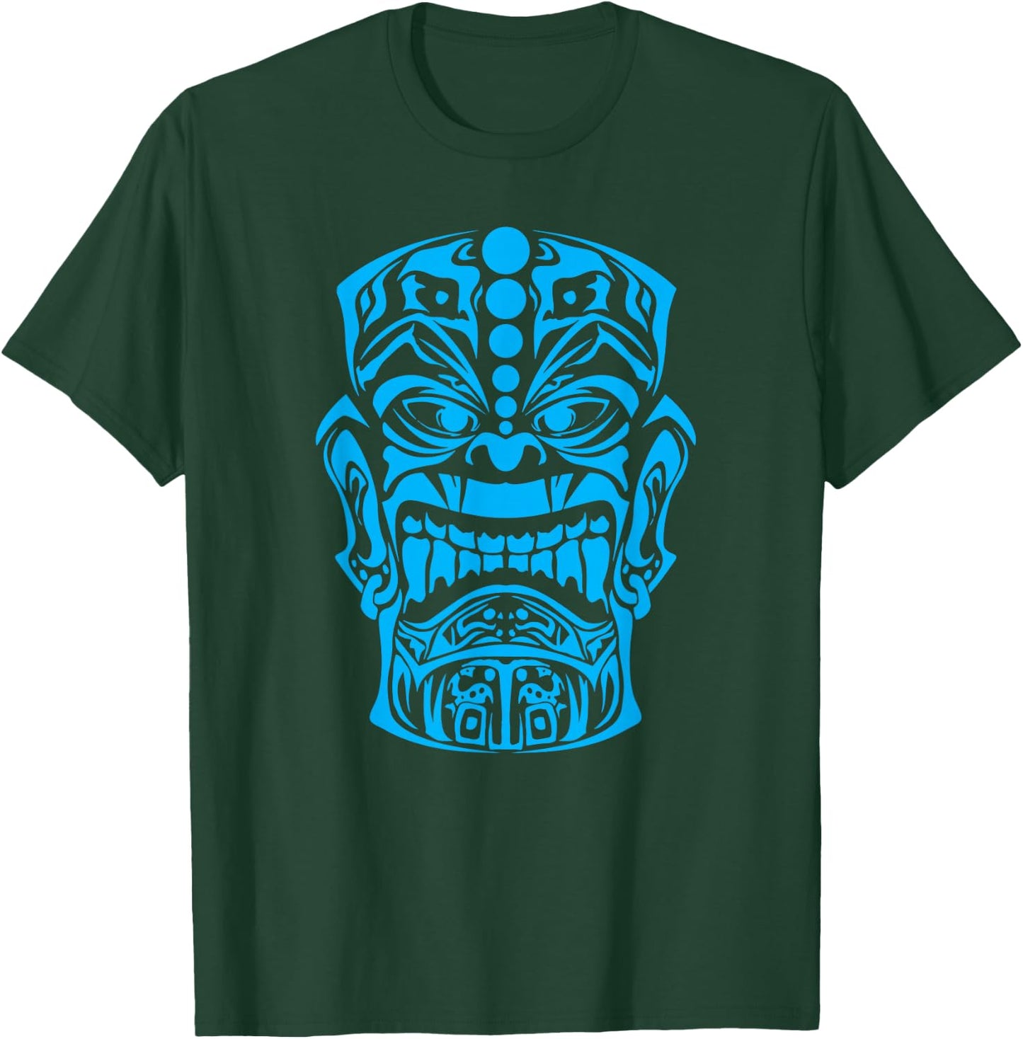 Polynesian Tiki Maori Hawaiian Tribal T-Shirt - T-Shirt | Forest