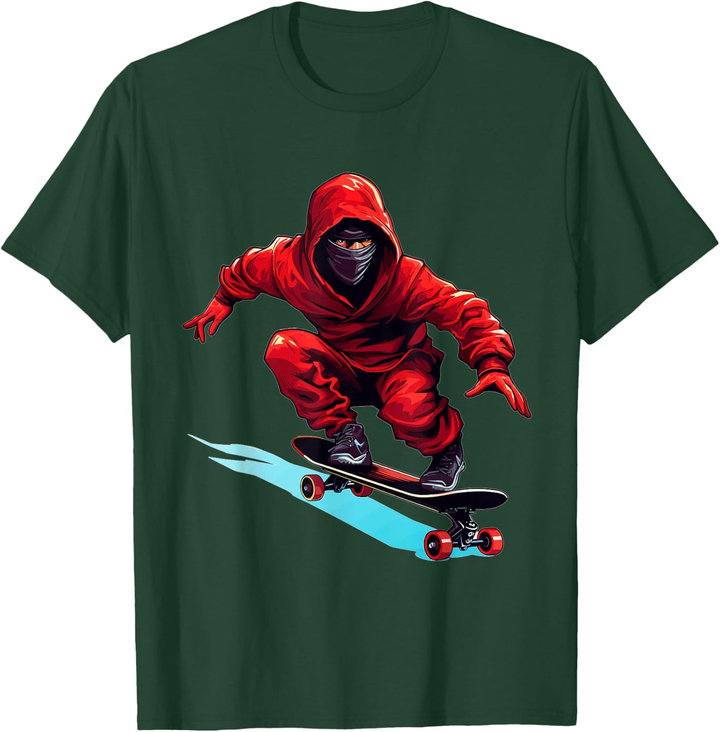 Ninja Skater - Skateboard Skateboarder Skateboarding T-Shirt - T-Shirt | Forest