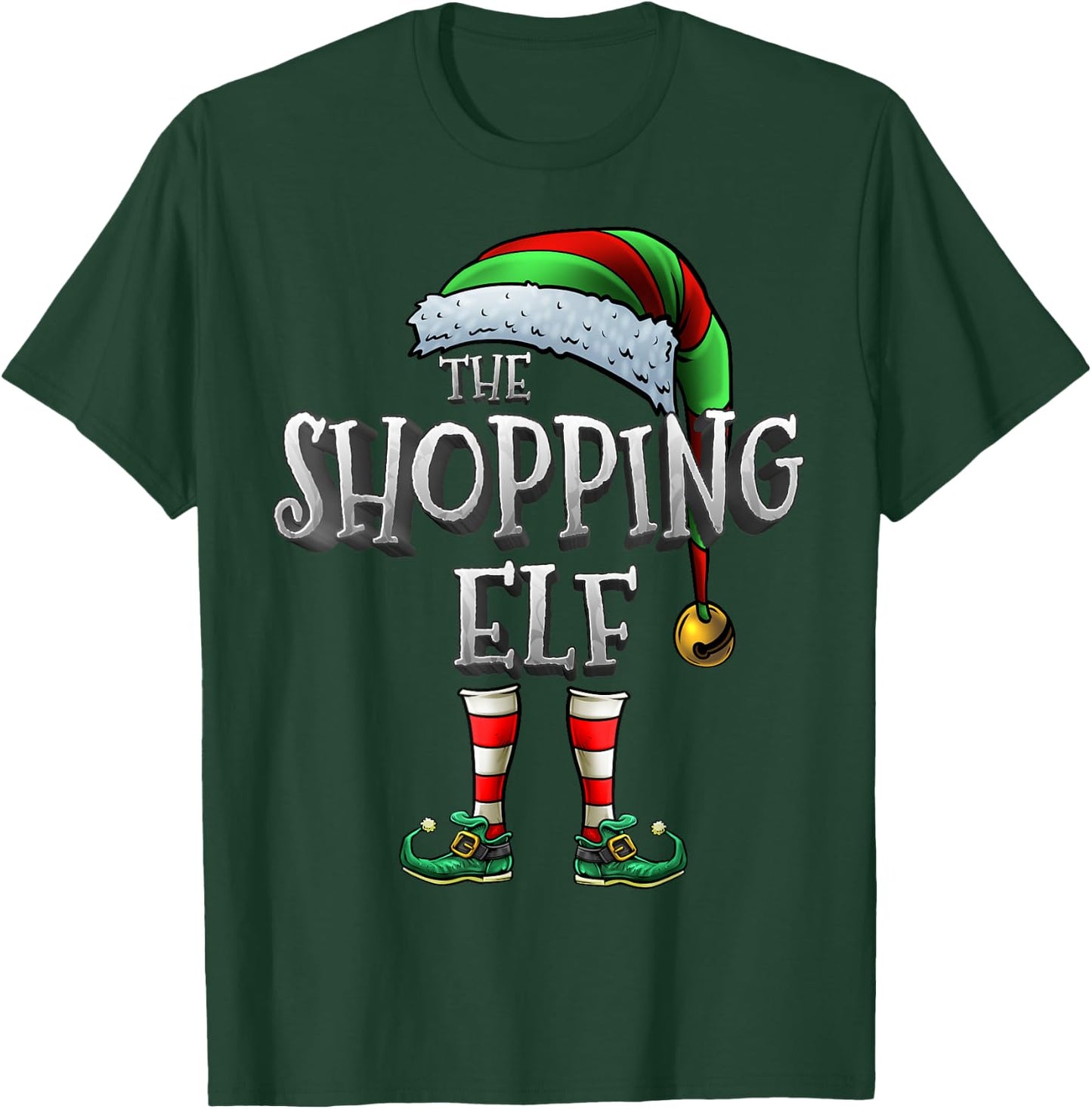 The Shopping Elf Shirt Matching Family Funny Christmas Elf T-Shirt - T-Shirt | Forest