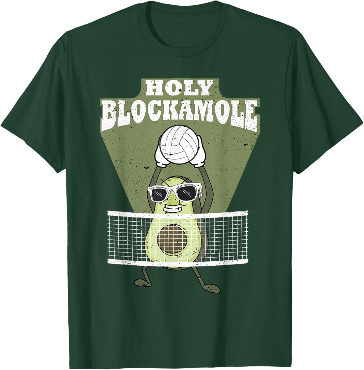 Holy Blockamole Volleyball Avocado Men Women Funny T-Shirt - T-Shirt | Forest