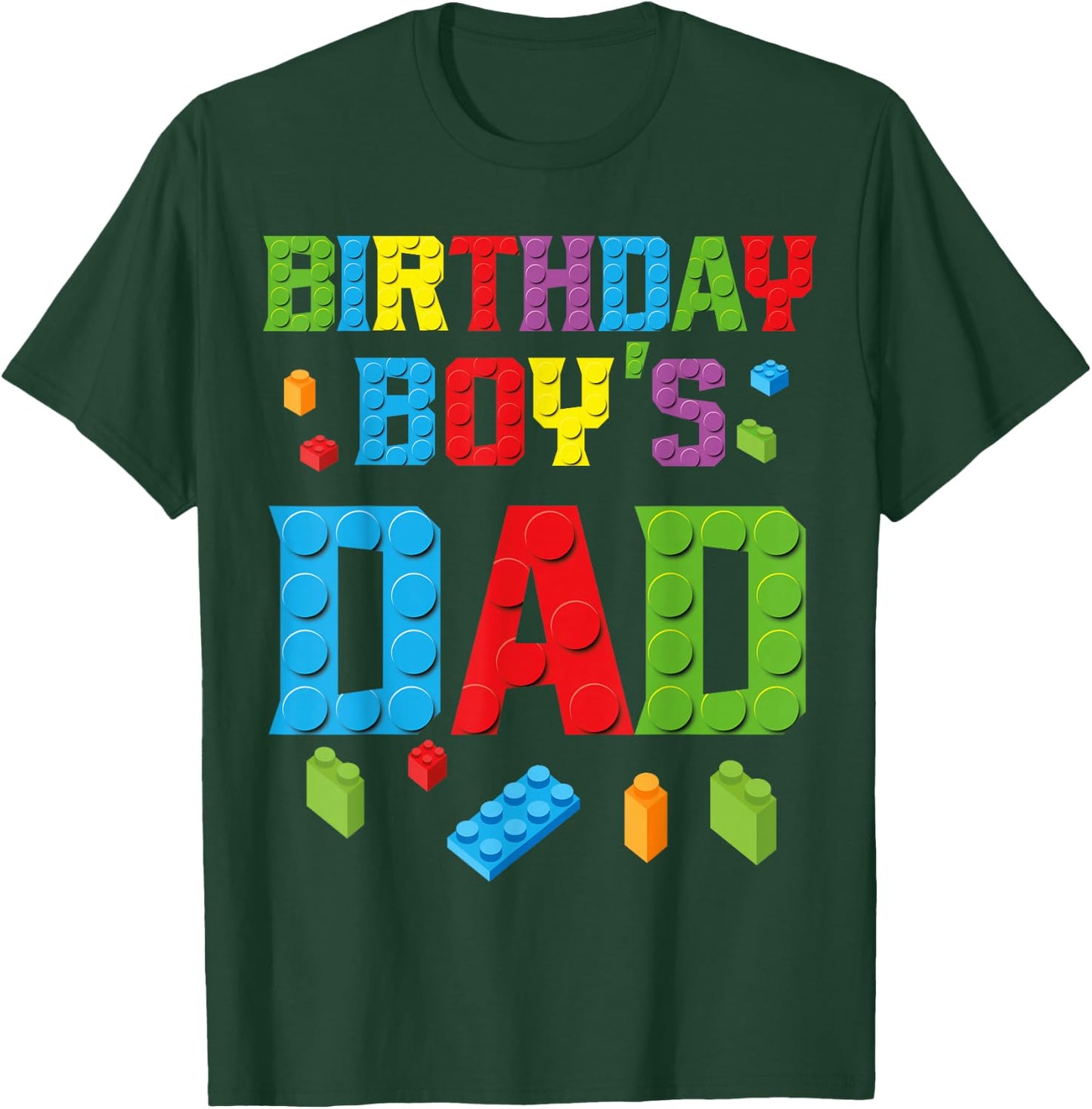 Master Builder Birthday Boy's Dad Building Bricks Blocks Men T-Shirt - T-Shirt | Forest