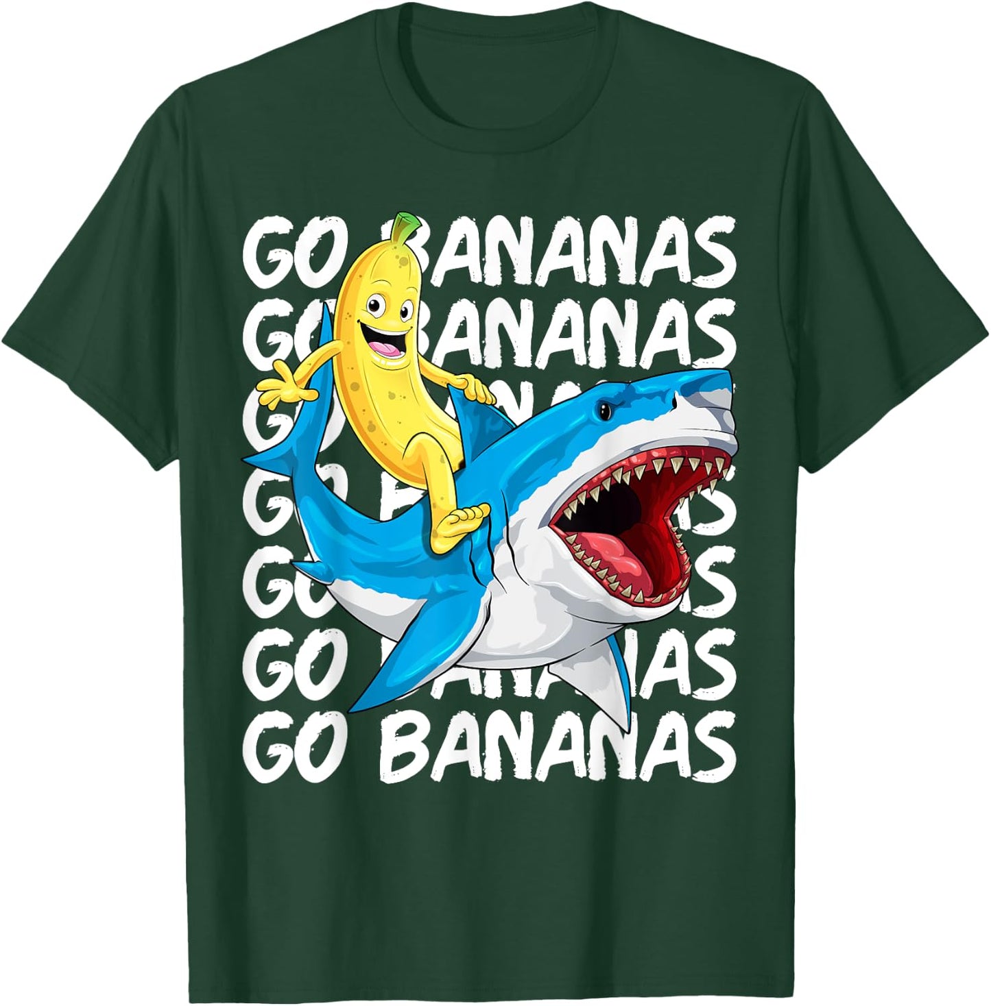 Banana Shirt Banana Shark Fruitful Sea Predator Funny T-Shirt - T-Shirt | Forest