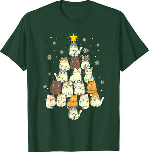 Funny Cats Christmas Tree T-Shirt - T-Shirt | Forest