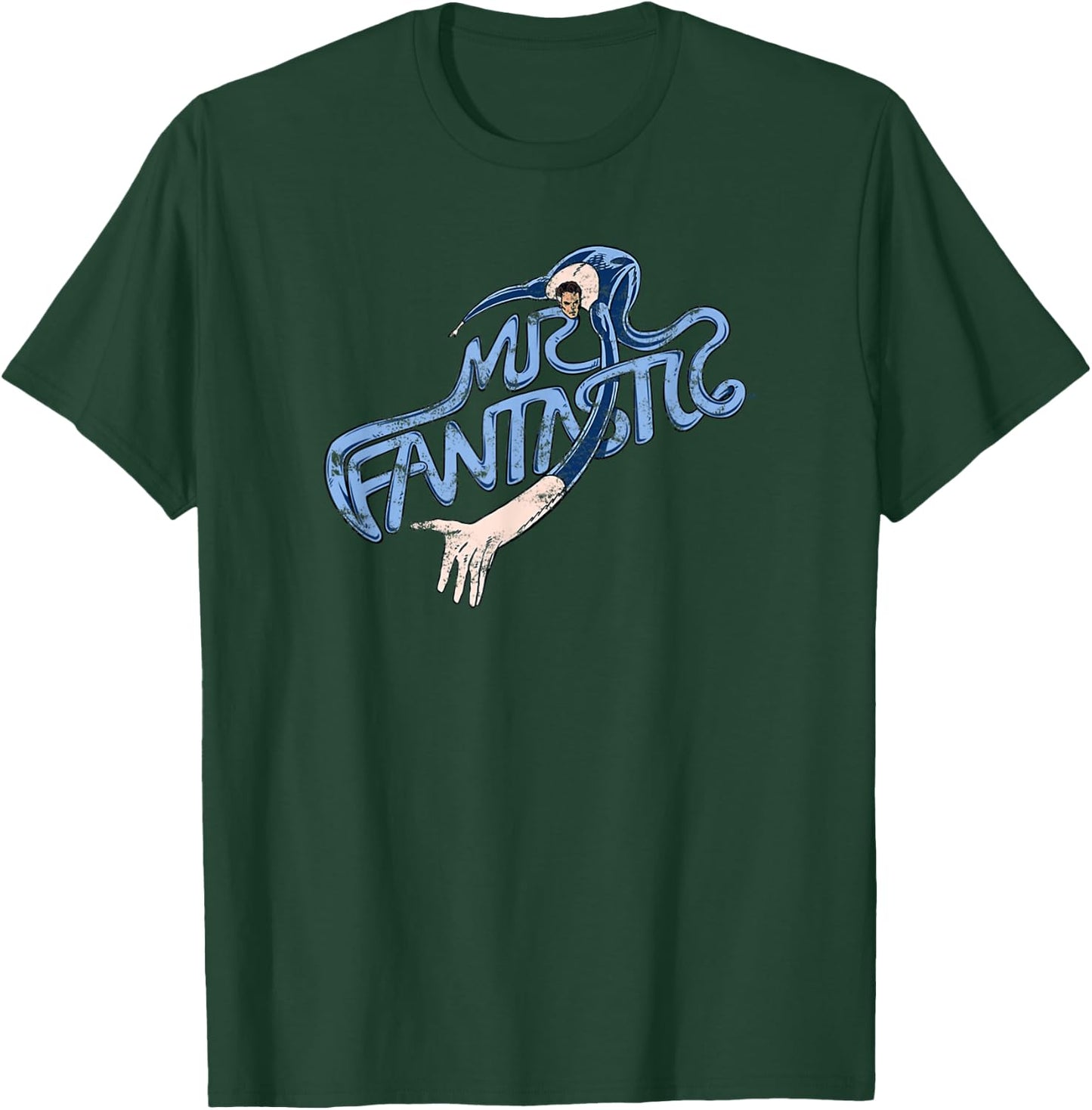 Marvel Fantastic Four Mr. Fantastic Stretchy Text Retro Logo T-Shirt - T-Shirt | Forest