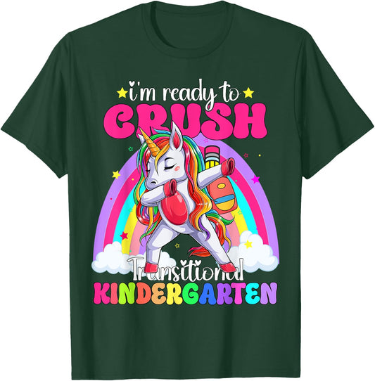 I'm Ready To Crush Transitional Kindergaten TK Unicorn Girls T-Shirt - T-Shirt | Forest