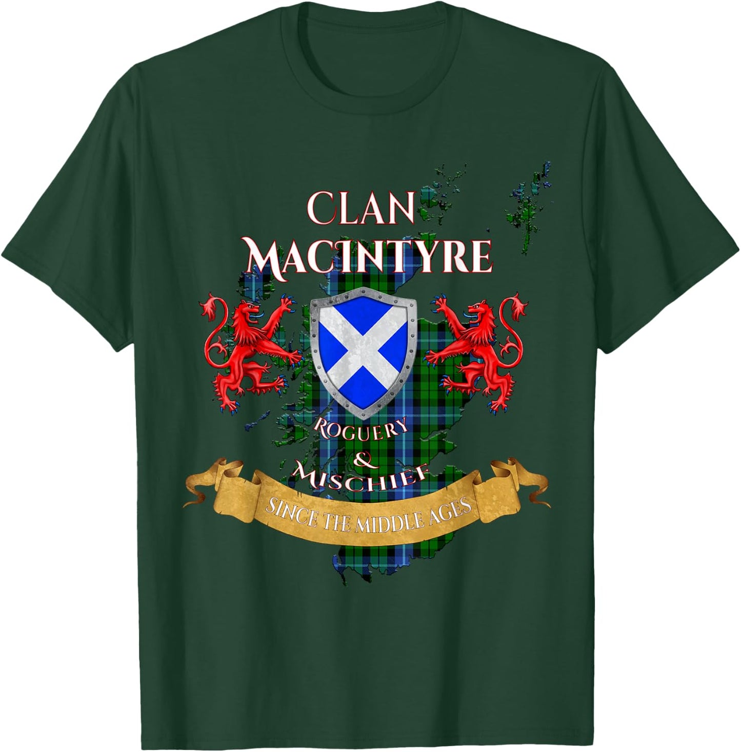 MacIntyre Scottish Family Clan Middle Ages Mischief T-Shirt - T-Shirt | Forest