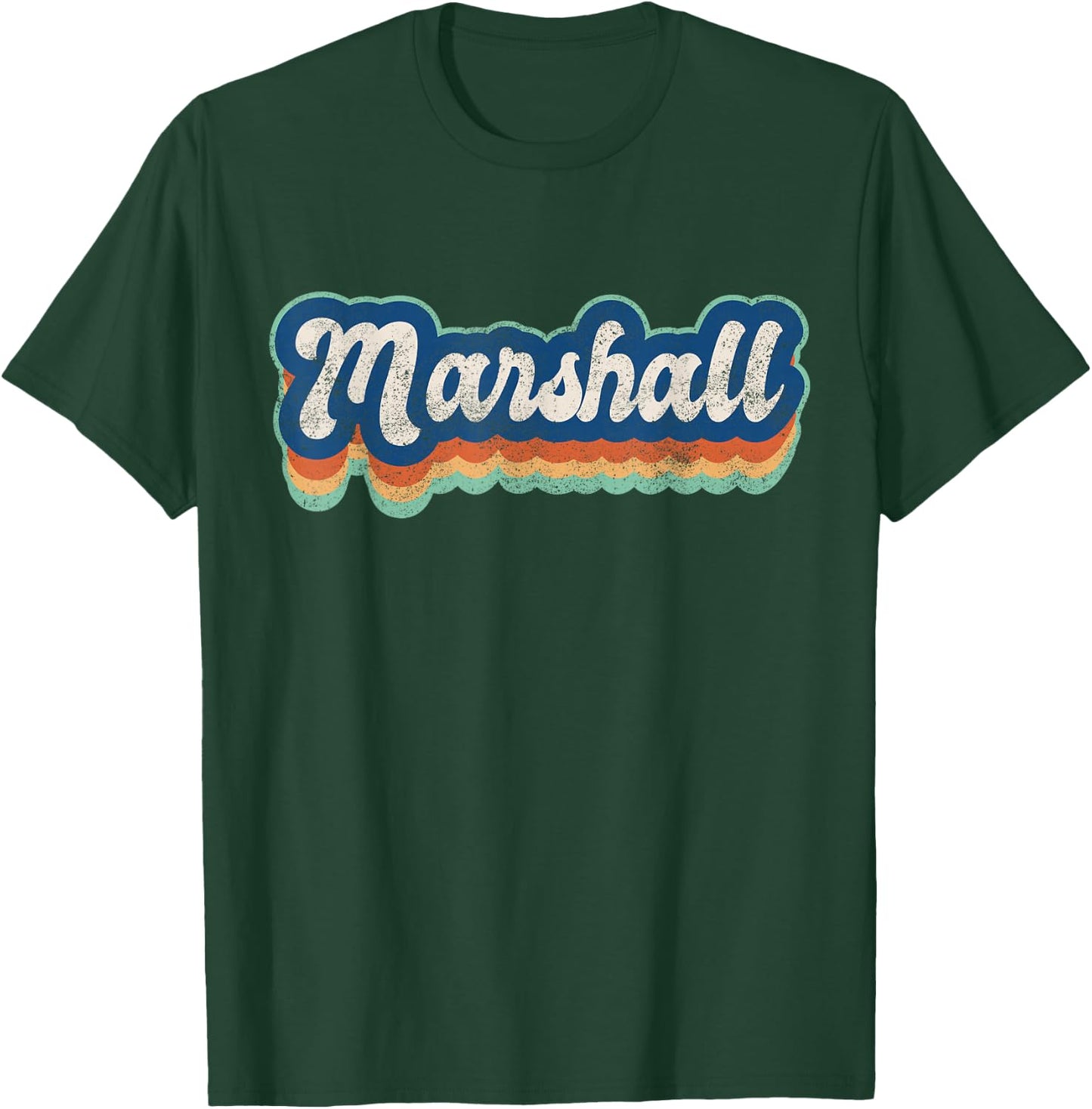Marshall First Name Boy Vintage Style 70s 80s Personalized T-Shirt - T-Shirt | Forest